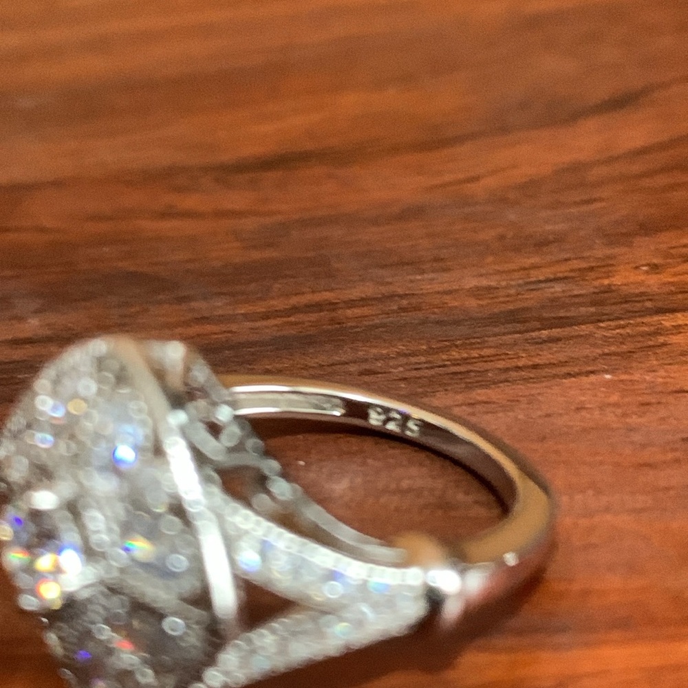 Sterling Silver Blooming Flower Round Cut CZ Ring - Picture 5 of 6